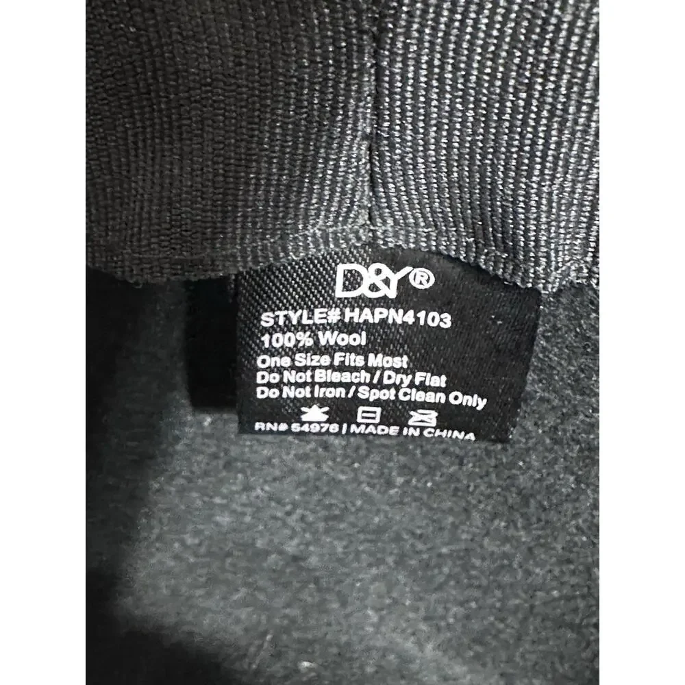 D&Y Black 100% Wool Wide Brim Floppy Hat Womens Boho Western One SZ Fits Most